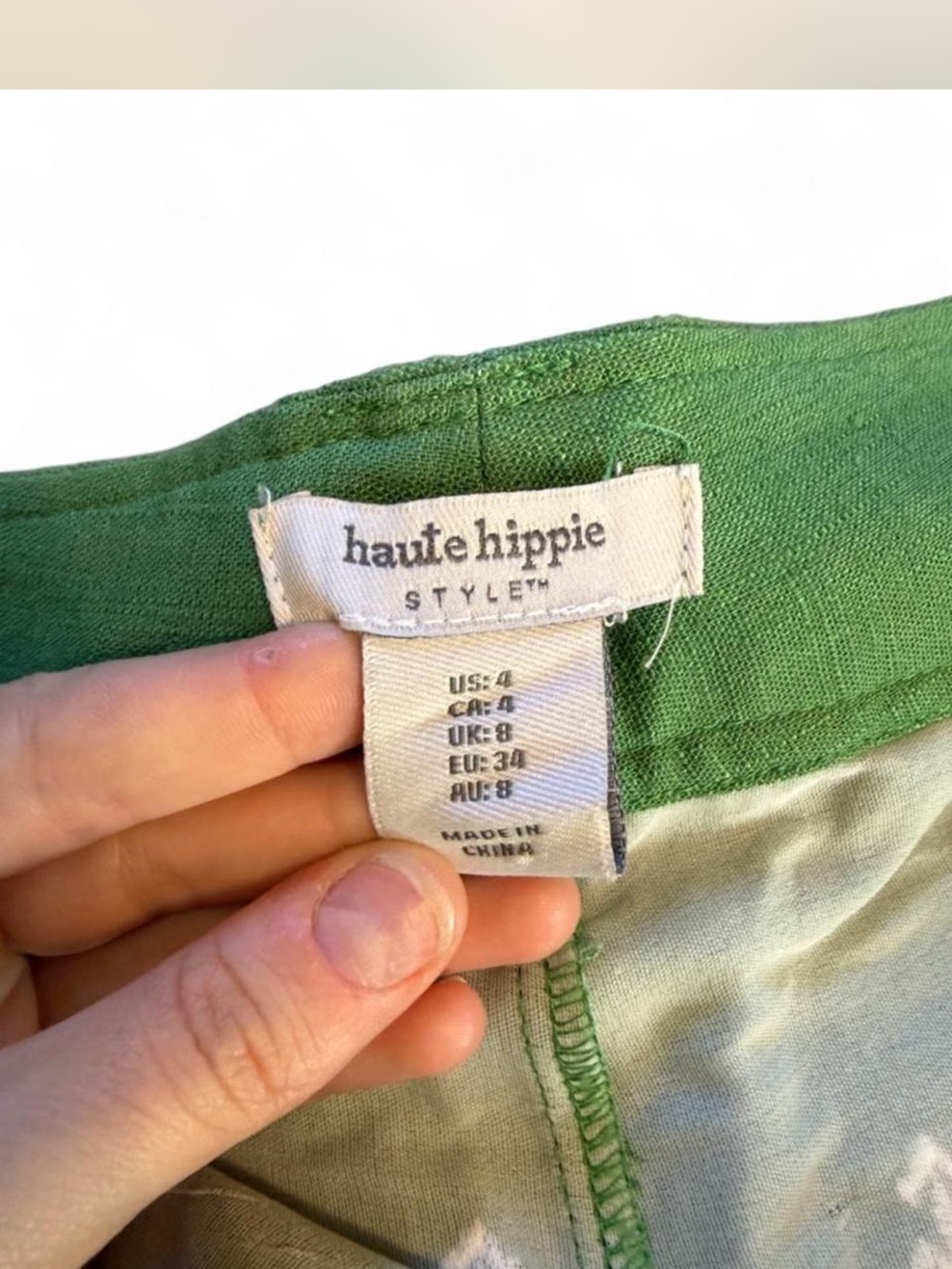 Haute Hippie Green Wide-Leg Embroidered Pants size 4 - Picture 5 of 8